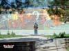 Школа №110. Памятник Тарасу Шевченко на фоне мозаики бассейна